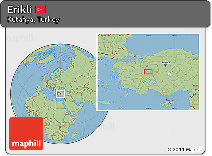 Savanna Style Location Map of Erikli
