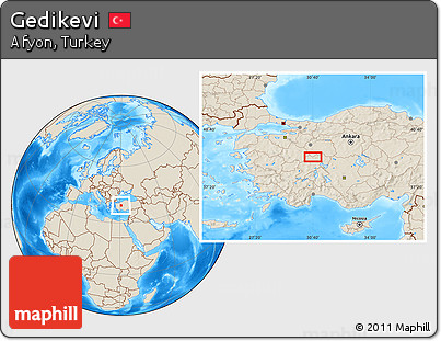 Shaded Relief Location Map of Gedikevi