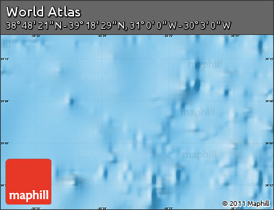 Physical Map of the Area around 39° 3' 25" N, 30° 31' 29" W