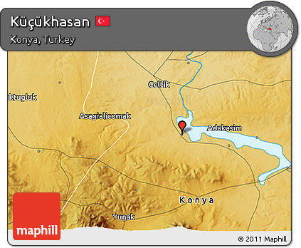 Physical 3D Map of Küçükhasan