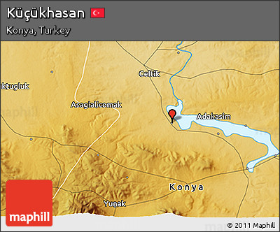 Physical 3D Map of Küçükhasan