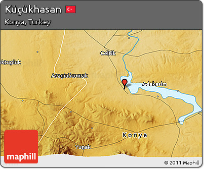Physical 3D Map of Küçükhasan