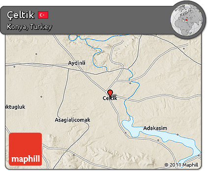 Shaded Relief 3D Map of Çeltik