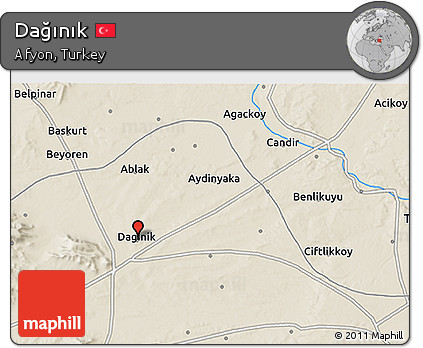 Shaded Relief 3D Map of Dağınık