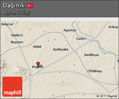 Shaded Relief 3D Map of Dağınık