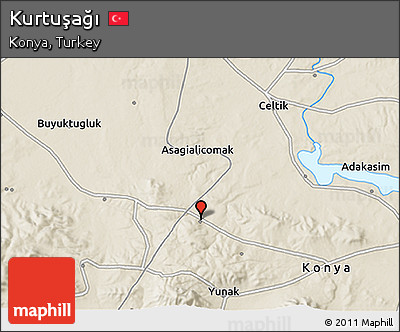 Shaded Relief 3D Map of Kurtuşağı