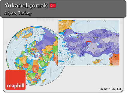 Political Location Map of Yukarıaliçomak