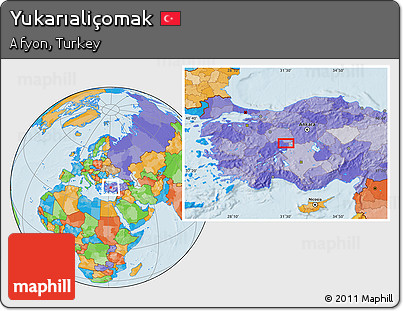 Political Location Map of Yukarıaliçomak