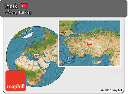Satellite Location Map of İncik