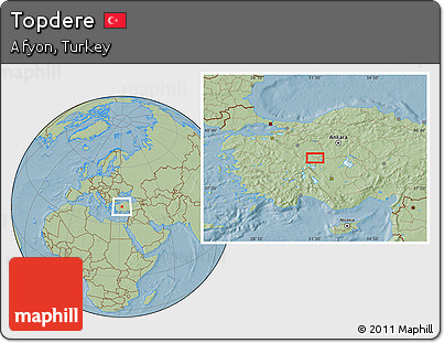 Savanna Style Location Map of Topdere, hill shading