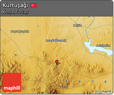 Physical Map of Kurtuşağı