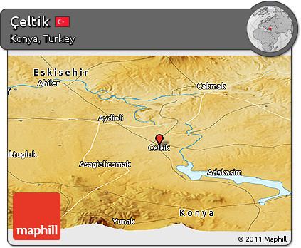 Physical Panoramic Map of Çeltik