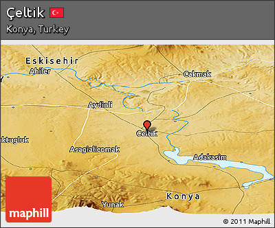 Physical Panoramic Map of Çeltik