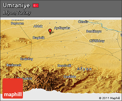 Physical Panoramic Map of Umraniye
