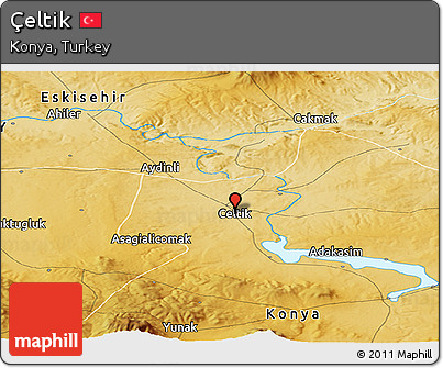 Physical Panoramic Map of Çeltik