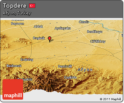 Physical Panoramic Map of Topdere