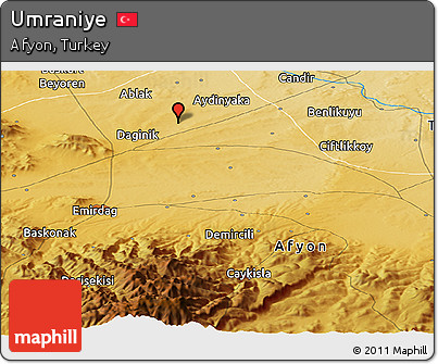 Physical Panoramic Map of Umraniye