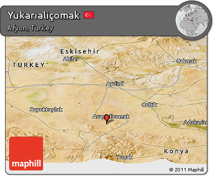 Satellite Panoramic Map of Yukarıaliçomak