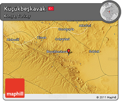 Physical 3D Map of Küçükbeşkavak
