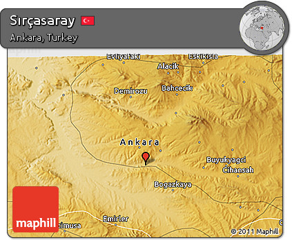 Physical 3D Map of Sırçasaray