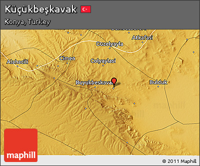 Physical 3D Map of Küçükbeşkavak