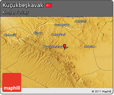 Physical 3D Map of Küçükbeşkavak