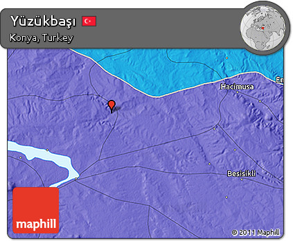 Political 3D Map of Yüzükbaşı