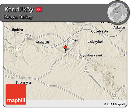 Shaded Relief 3D Map of Kandilköy