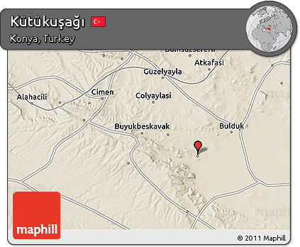 Shaded Relief 3D Map of Kütükuşağı