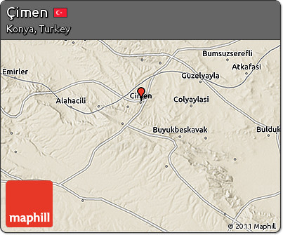 Shaded Relief 3D Map of Çimen