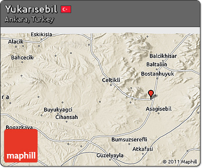 Shaded Relief 3D Map of Yukarısebil