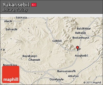 Shaded Relief 3D Map of Yukarısebil