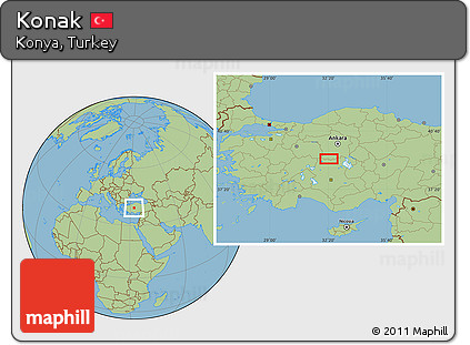 Savanna Style Location Map of Konak