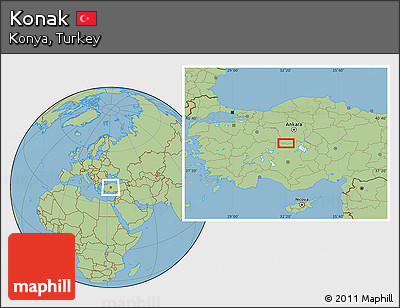 Savanna Style Location Map of Konak