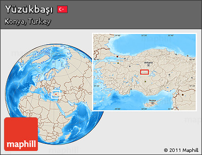 Shaded Relief Location Map of Yüzükbaşı