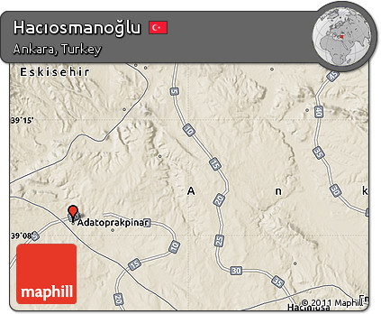 Shaded Relief Map of Hacıosmanoğlu