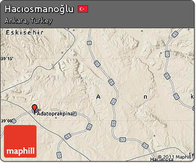 Shaded Relief Map of Hacıosmanoğlu
