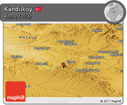 Physical Panoramic Map of Kandilköy