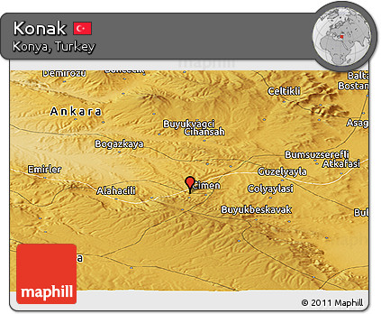Physical Panoramic Map of Konak