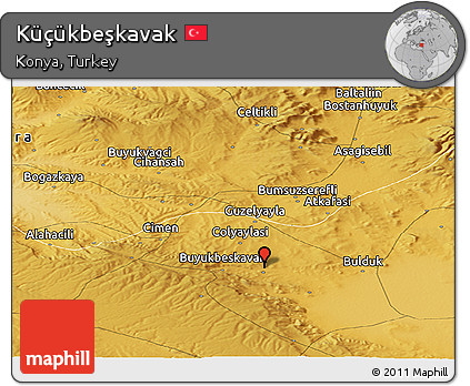 Physical Panoramic Map of Küçükbeşkavak