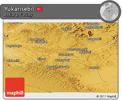 Physical Panoramic Map of Yukarısebil