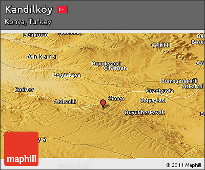Physical Panoramic Map of Kandilköy