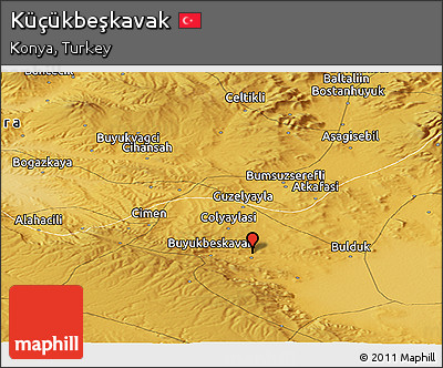 Physical Panoramic Map of Küçükbeşkavak