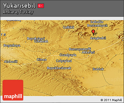 Physical Panoramic Map of Yukarısebil