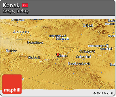 Physical Panoramic Map of Konak
