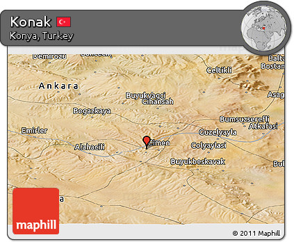 Satellite Panoramic Map of Konak