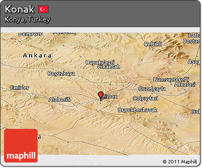 Satellite Panoramic Map of Konak
