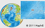 Physical Location Map of the area around 39° 3' 25" N, 32° 13' 30" W
