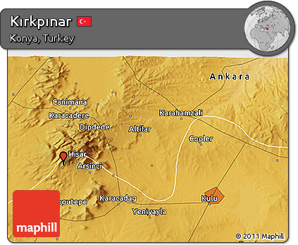 Physical 3D Map of Kırkpınar