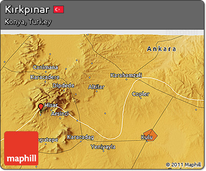 Physical 3D Map of Kırkpınar